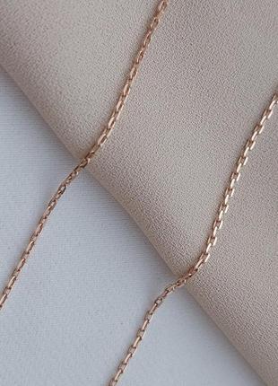 Ланцюжок золотий на шию з плетінням анкер тонкий 50 см9 фото