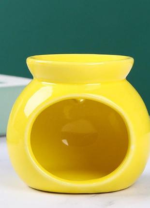 Аромалампа керамическая "шар" желтая1 фото