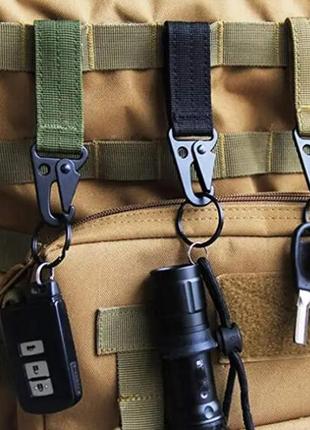 Тактична пряжка карабін із кільцем storm metall; molle. тактична пряжка для системи молле