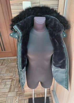 Куртка пуховик zara с мехом внутри и натуральным пухом7 фото