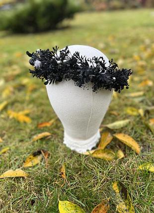 Ексклюзивний готичний вінок на голову "чорна магія": карнавальний аксесуар для неперевершеного образу, ручна р