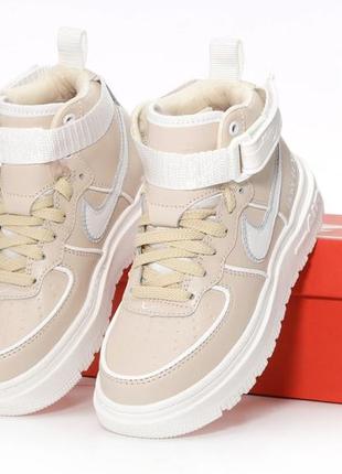 Женские кроссовки с мехом nike air force 1 gore-tex winter (шкіра, хутро)#найк