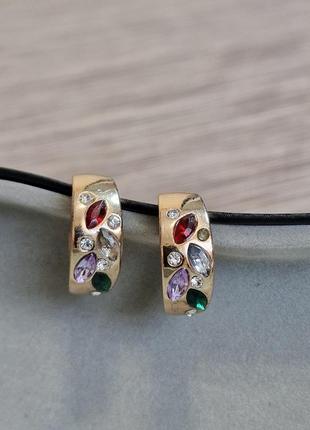 Винтажные серьги пусеты, ккамни, бижутерия