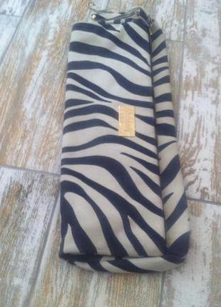 Стильный черно-серый тигровый клатч jimmy choo h&m zebra clutch folding натуральная замша5 фото