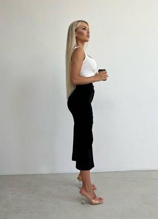 Трендовая юбка с боковым разрезом на ноге 🌹9 фото