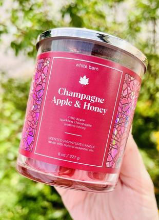 Свеча на 1 угнетение champagne apple &amp; honey от bath &amp; body works1 фото