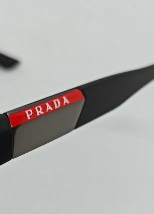 Очки в стиле prada мужские солнцезащитные брендовые в черной матовой оправе10 фото