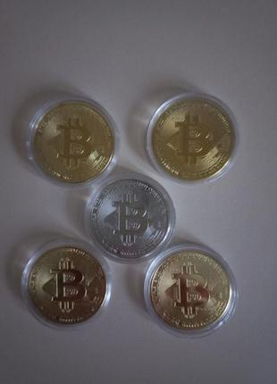 Сувенирная монета биткоин (bitcoin)1 фото