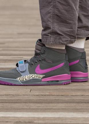 Мужские кроссовки nike air jordan legacy black\purple #найк