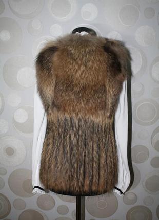 Жилет жилетка мех енот метелица р. s