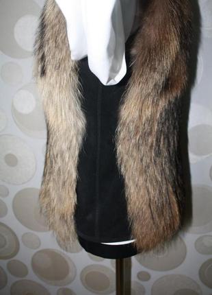Жилет жилетка мех енот метелица р. s