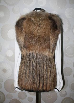 Жилет жилетка мех енот метелица р. s