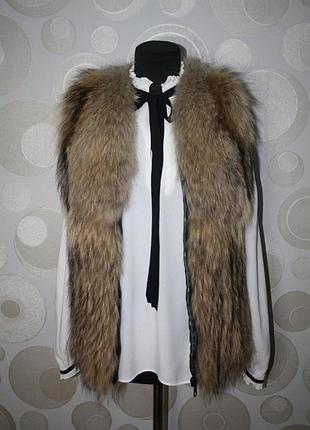 Жилет жилетка мех енот метелица р. s