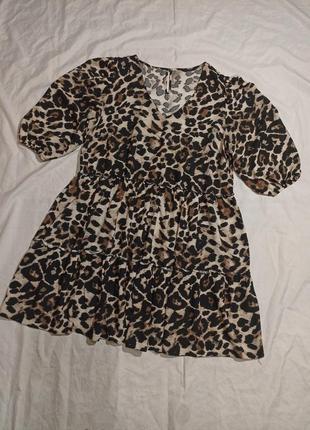 Платье ярусное леопардовый принт ceorge