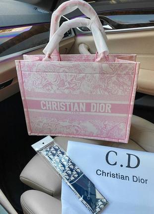 Женская сумка c. dior book tote pink