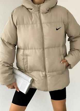 Женская куртка nike женская курточка nike плащівка канада, наповнювач синтепон 2509 фото