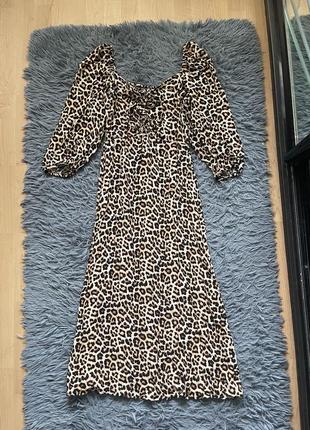 H&amp;m стильное платье в леопардовый принт
