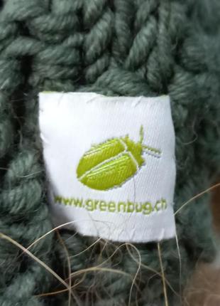 Шарф грубої в'язки з пумпонами із натурального хутра greenbug4 фото