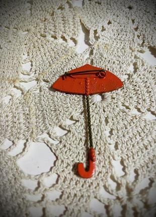 Значок зонтик, парасолька, брошь, брошка ссср6 фото