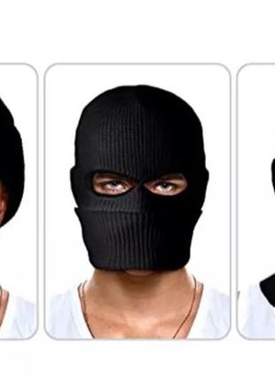 Балаклава маска (бандитка 3) черная, унисекс5 фото