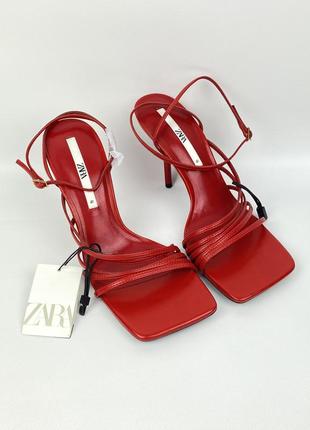 Туфли / босоножки zara 2023 на высоком каблуке с тонкими ремешками сандалии размер 41 41.5 42