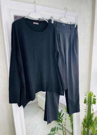 Repeat чорний базовий оверсайз светр мериносовий