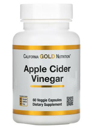 California gold nutrition, яблучний оцет, 60 вегетаріанських капсул2 фото