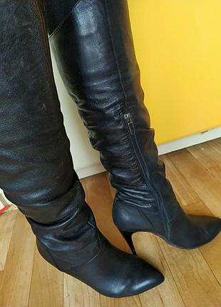 Кожанные деми сапоги