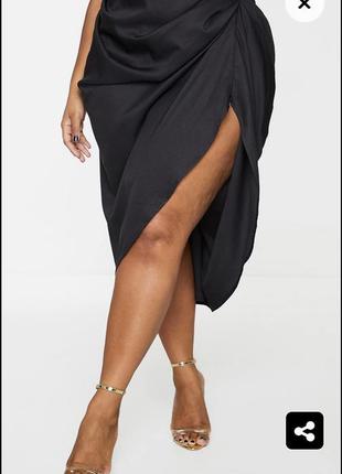Крутая брендовая юбка юбка асимметричный большой размер2 фото