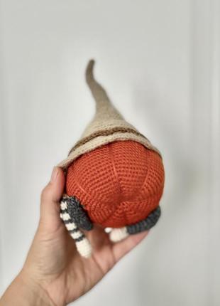 Скандинавський гном гарбузик мʼяка іграшка ручної роботи3 фото