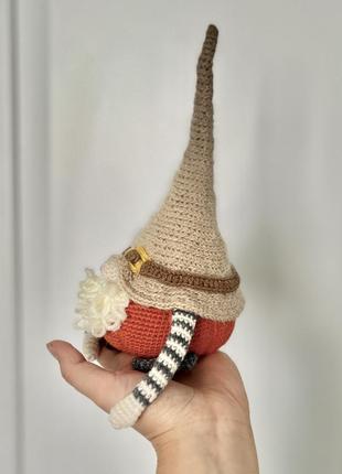 Скандинавський гном гарбузик мʼяка іграшка ручної роботи2 фото