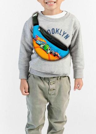Сумка-бананка детская хот вилс "hot wheels" с принтом ,32х15см,сумка для мальчика  через плечо