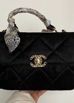 Sale   сумка в стиле  chanel black (велюр)