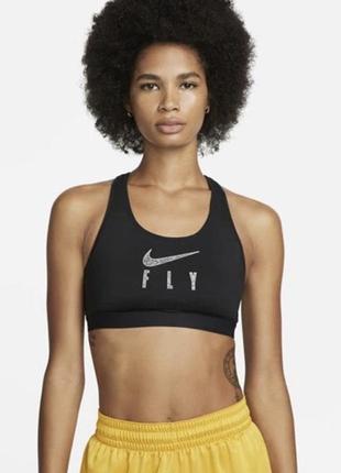 Nike df swsh fly bra черный спортивный топ