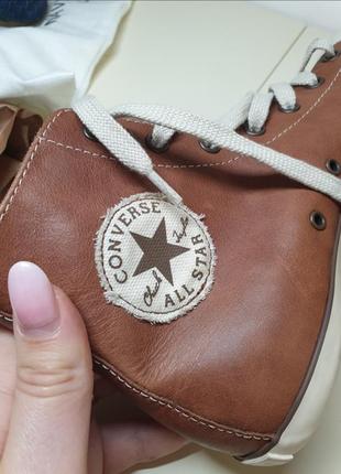Кожаные кеды ботинки converse оригинал натуральная кожа в состоянии новых1 фото