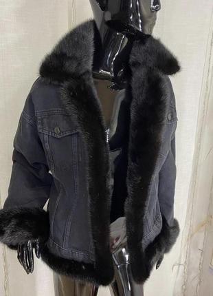 Куртка джинсовая с норкой