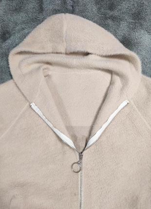 Кардиган пальто альпака с капюшоном4 фото