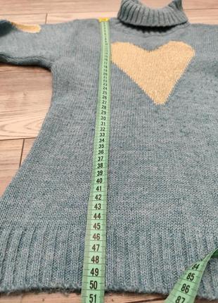 Голубой свитер с сердечками6 фото