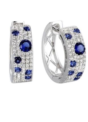 Серьги с наноцирконами silver italy