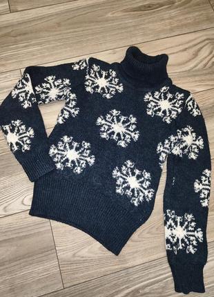 Теплий синій турецький светр