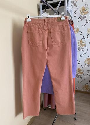 Шикарные персиковые широкие прямые ровные джинсы na-kd4 фото