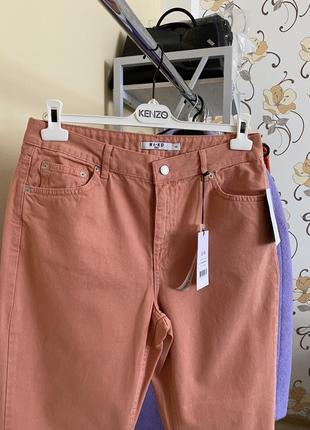 Шикарные персиковые широкие прямые ровные джинсы na-kd2 фото