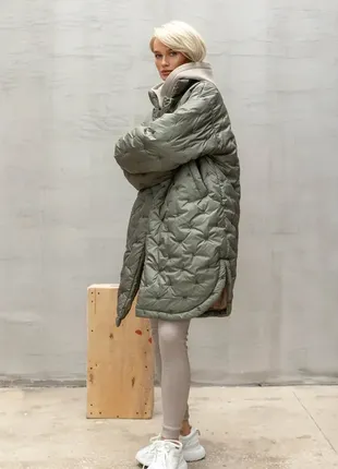 Оверсайз куртка свободного кроя женская куртка без капюшона теплая куртка оверсайз3 фото