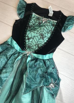 Карнавальна сукня відьмочки відьми павучок на 9–10 років2 фото