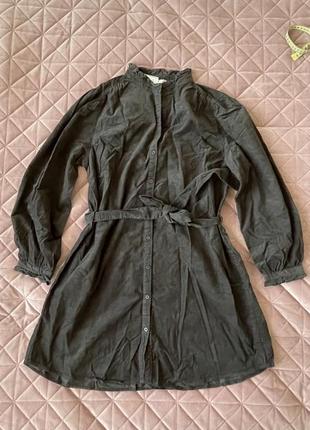 Стильное черное коттоновое свободветовое платье h&m на осень зима l.