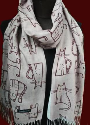 Распродажа, шарф женский, осенне- весенний, 180 х 70 см, цвет кофейный