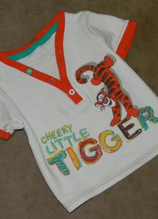 6-9 мес. футболка детская с тигром на малыша disney.
