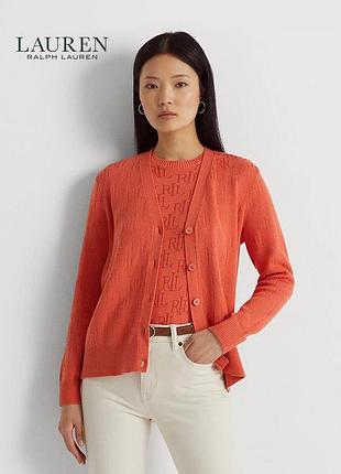 Кардиган ralph lauren женский бежевый коралловый кофта на пуговицах