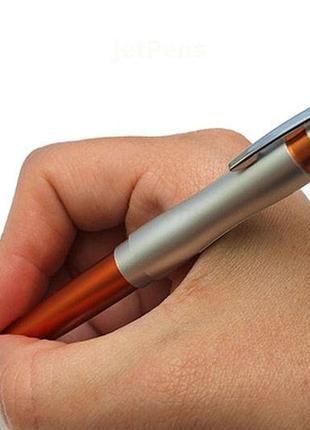 Ohto rook ballpoint pen - 0.7 mm - silver orange body кулькова ручка5 фото