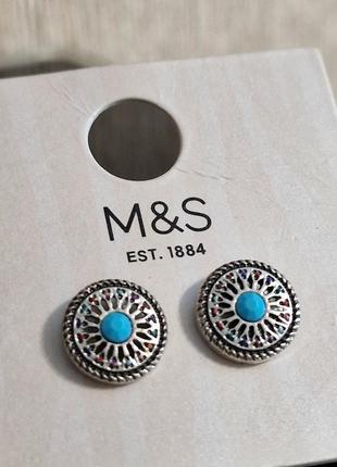 Нежные серьги пусеты marks & spencer, новые